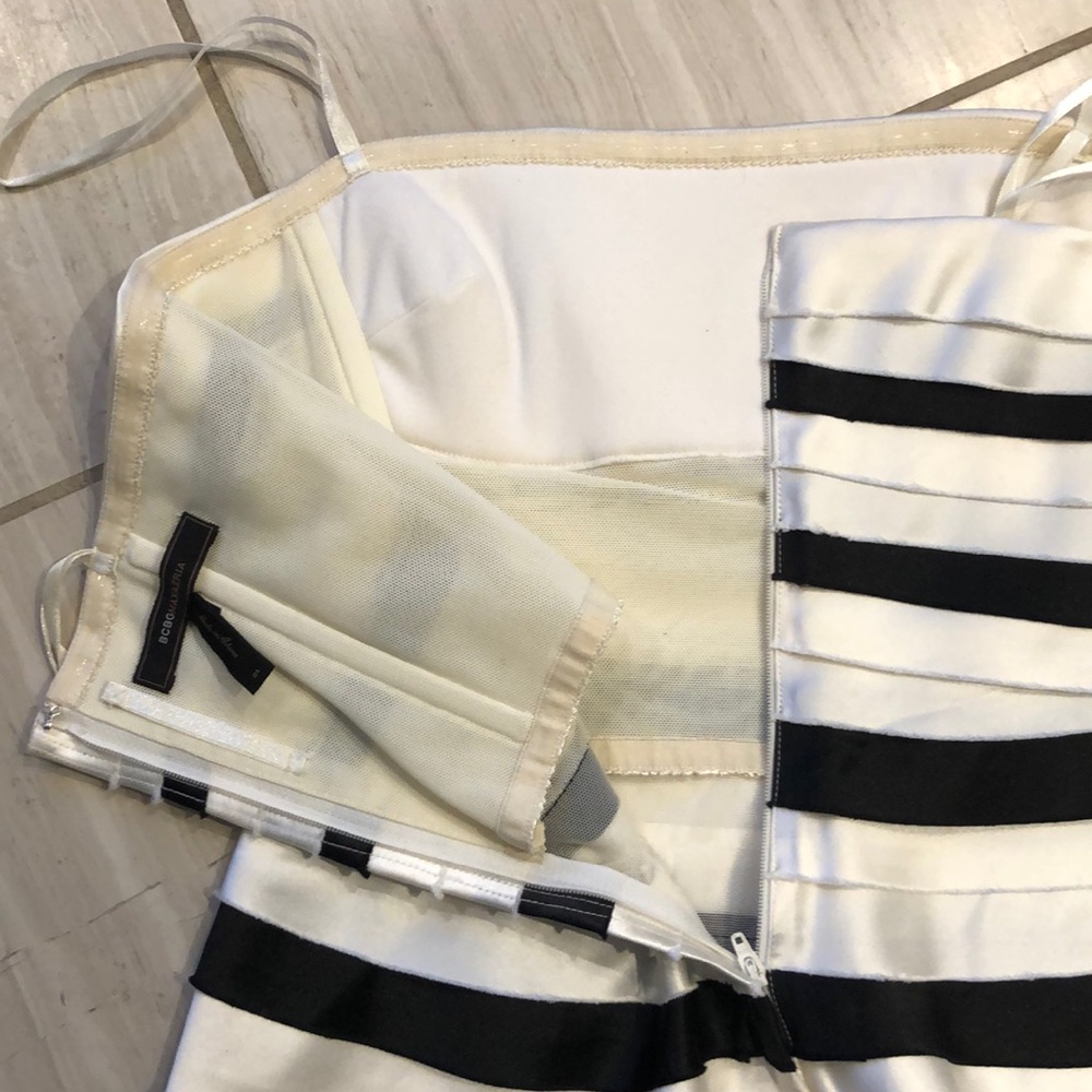 BCBG layered black & white strapless dress - Picture 5 of 8